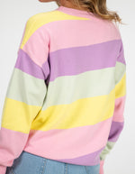 Holly Crew Neck Jumper in Diagonal Pastel Stripe