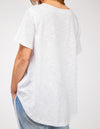 Ella V Neck Cotton Tee in White
