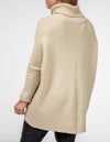 Parker Roll Neck Rib Knit Jumper in Beige