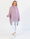 Monika Oversize Knit Jumper in Pink/Blue Stripe