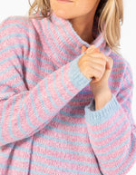 Monika Oversize Knit Jumper in Pink/Blue Stripe