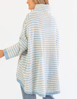 Monika Oversize Knit Jumper in Blue/White Stripe