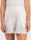 Shiloh Muslin Cotton Elastic Waist Shorts in White