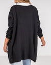 Marley Oversize 100% Cotton Knit Jumper in Black