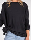 Marley Oversize 100% Cotton Knit Jumper in Black