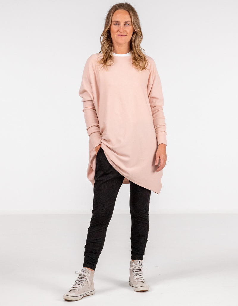 Marley Oversize 100% Cotton Knit Jumper in Blush