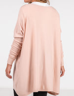 Marley Oversize 100% Cotton Knit Jumper in Blush