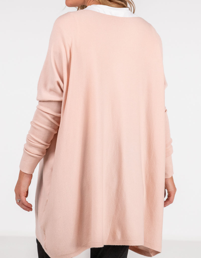 Marley Oversize 100% Cotton Knit Jumper in Blush