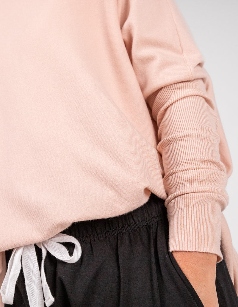 Marley Oversize 100% Cotton Knit Jumper in Blush