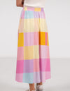 Nova Elastic Waist Midi Skirt in Multi print