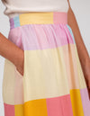 Nova Elastic Waist Midi Skirt in Multi print
