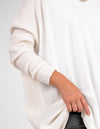 Agnes V Neck Oversize Knit Jumper in White