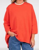 Juniper Oversize Ribbed Knit Jumper in Orange