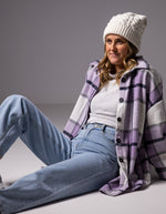 Amara Oversized Shacket in Lilac Check Print