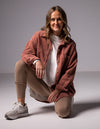 Juliet Oversized Cord Shacket in Raspberry