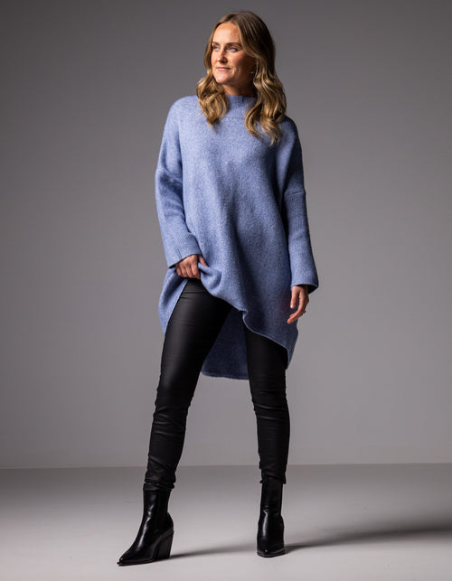 Kenzie Oversize Knit Jumper in Blue