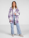 Amara Oversized Shacket in Lilac Check Print