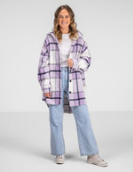 Amara Oversized Shacket in Lilac Check Print
