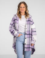Amara Oversized Shacket in Lilac Check Print