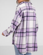 Amara Oversized Shacket in Lilac Check Print