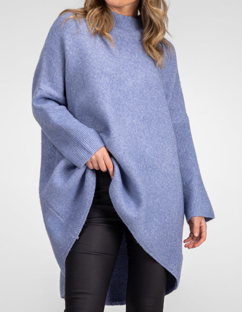 Kenzie Oversize Knit Jumper in Blue