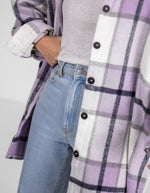 Amara Oversized Shacket in Lilac Check Print