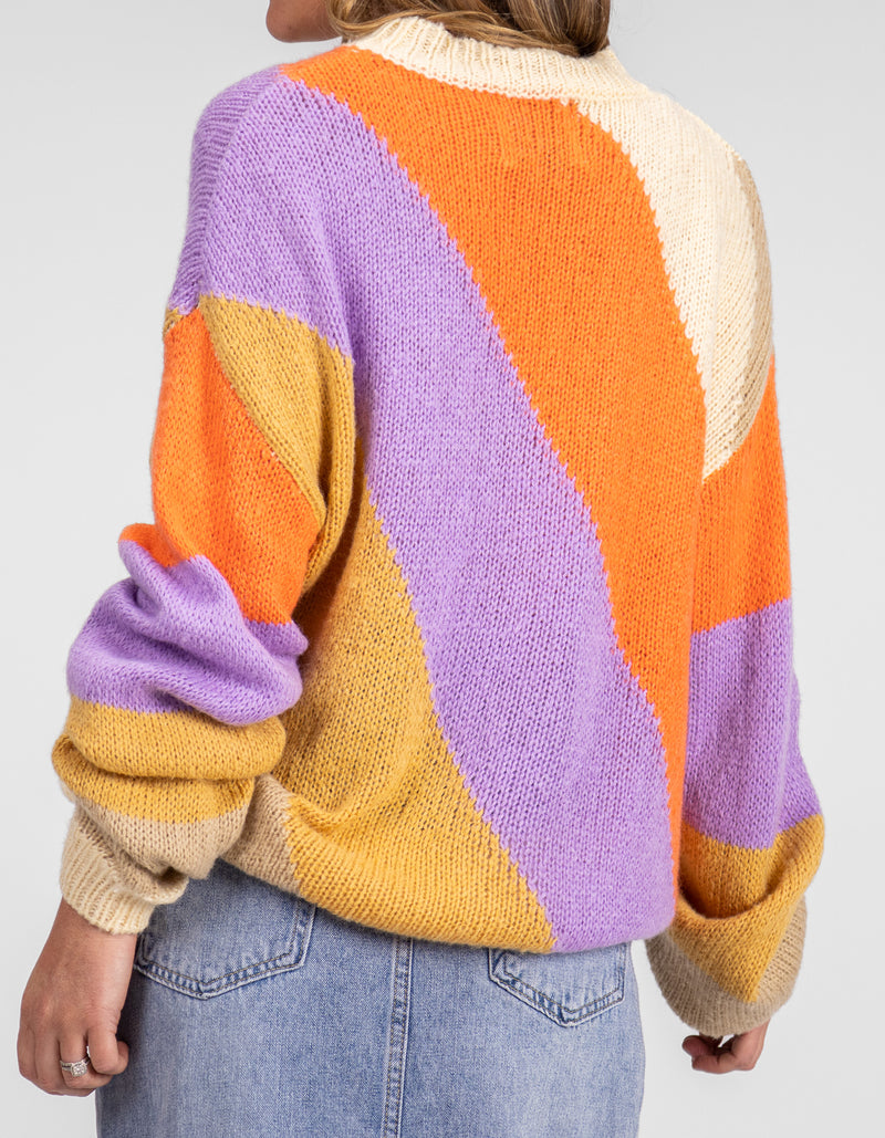 Axel Crew Neck Jumper in Multi Stripe