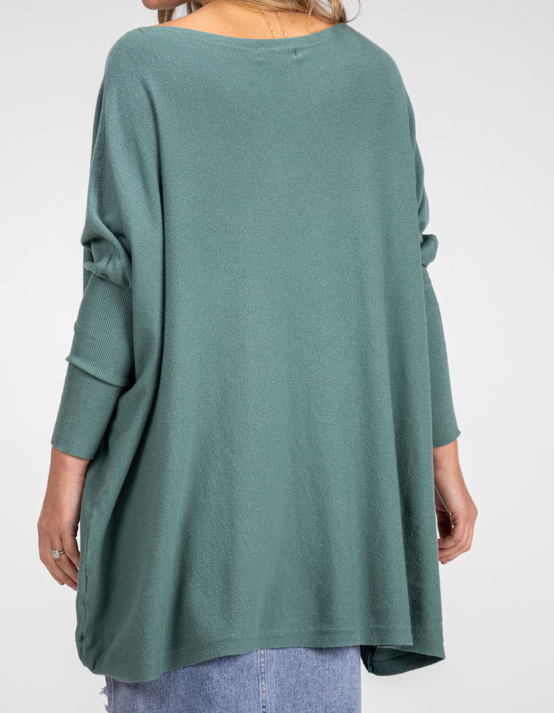 Willow Cotton Knit Jumper in Sage