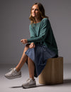 Willow Cotton Knit Jumper in Sage