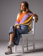 Axel Crew Neck Jumper in Multi Stripe