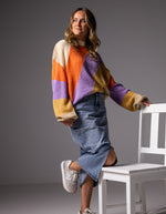 Axel Crew Neck Jumper in Multi Stripe