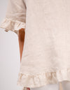 Millie Relaxed Fit Top in Beige Linen