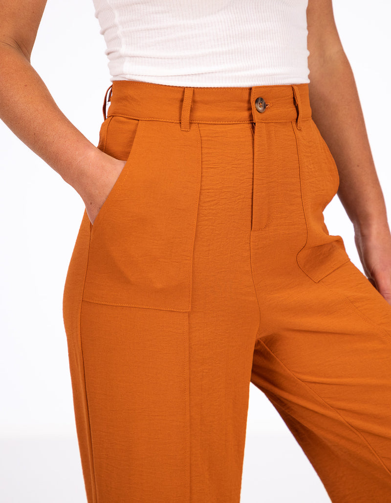 Kendal Wide Leg High Waist Pants in Spice