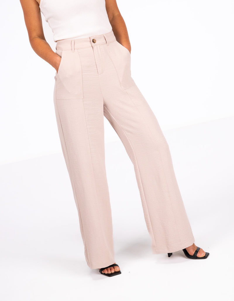 Kendal Wide Leg High Waist Pants in Taupe