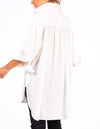 Nivara Oversize Cuff Shirt in White Linen