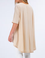 Xavier Sequin Cross Tee in Taupe