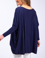 Willow Cotton Knit Jumper in Navy
