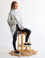 Monika Oversize Knit Jumper in Blue/White Stripe