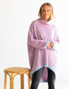 Monika Oversize Knit Jumper in Pink/Blue Stripe