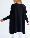 Marley Oversize 100% Cotton Knit Jumper in Black