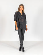 River Relaxed Fit Shirt in Black Linen
