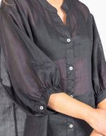 River Relaxed Fit Shirt in Black Linen