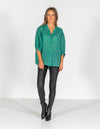 River Relaxed Fit Shirt in Emerald Linen