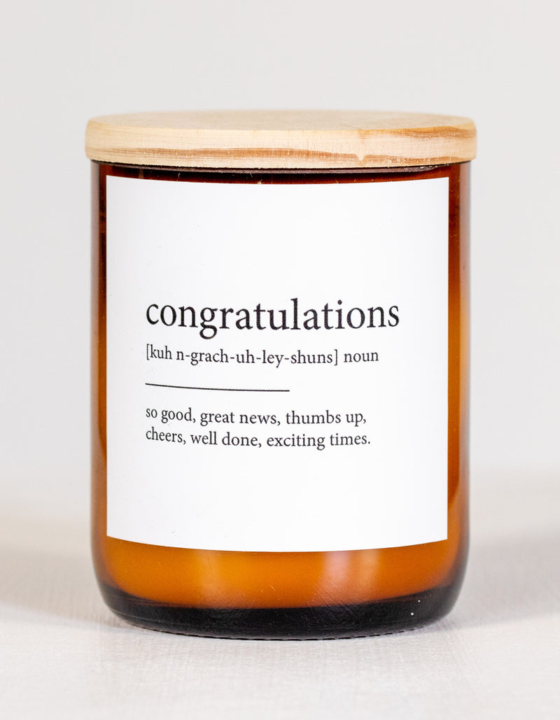 Dictionary Candle – Congratulations